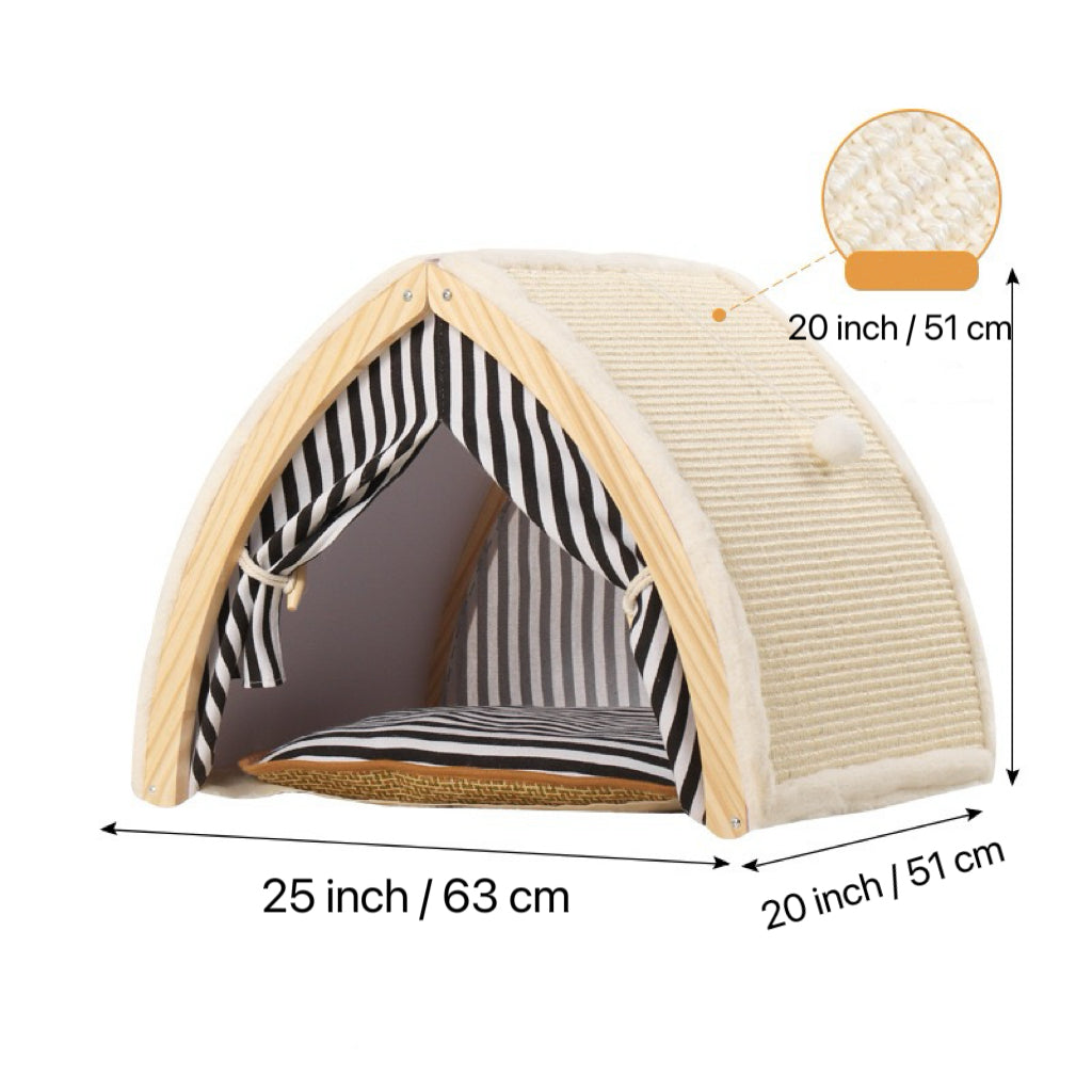 Cat House Tent Shape with Sisal Scratcher