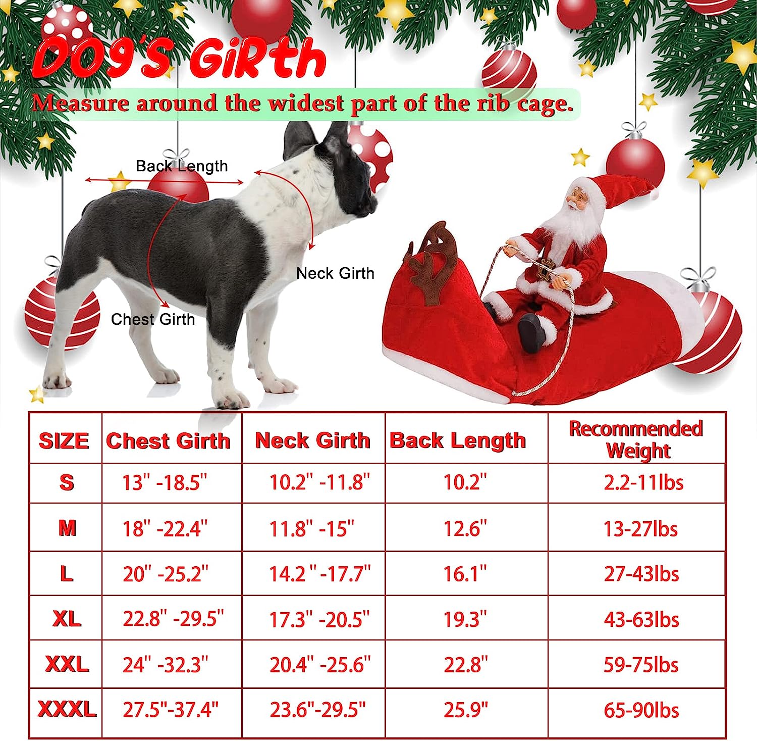 Santa Dog Costume Christmas Pet Clothes