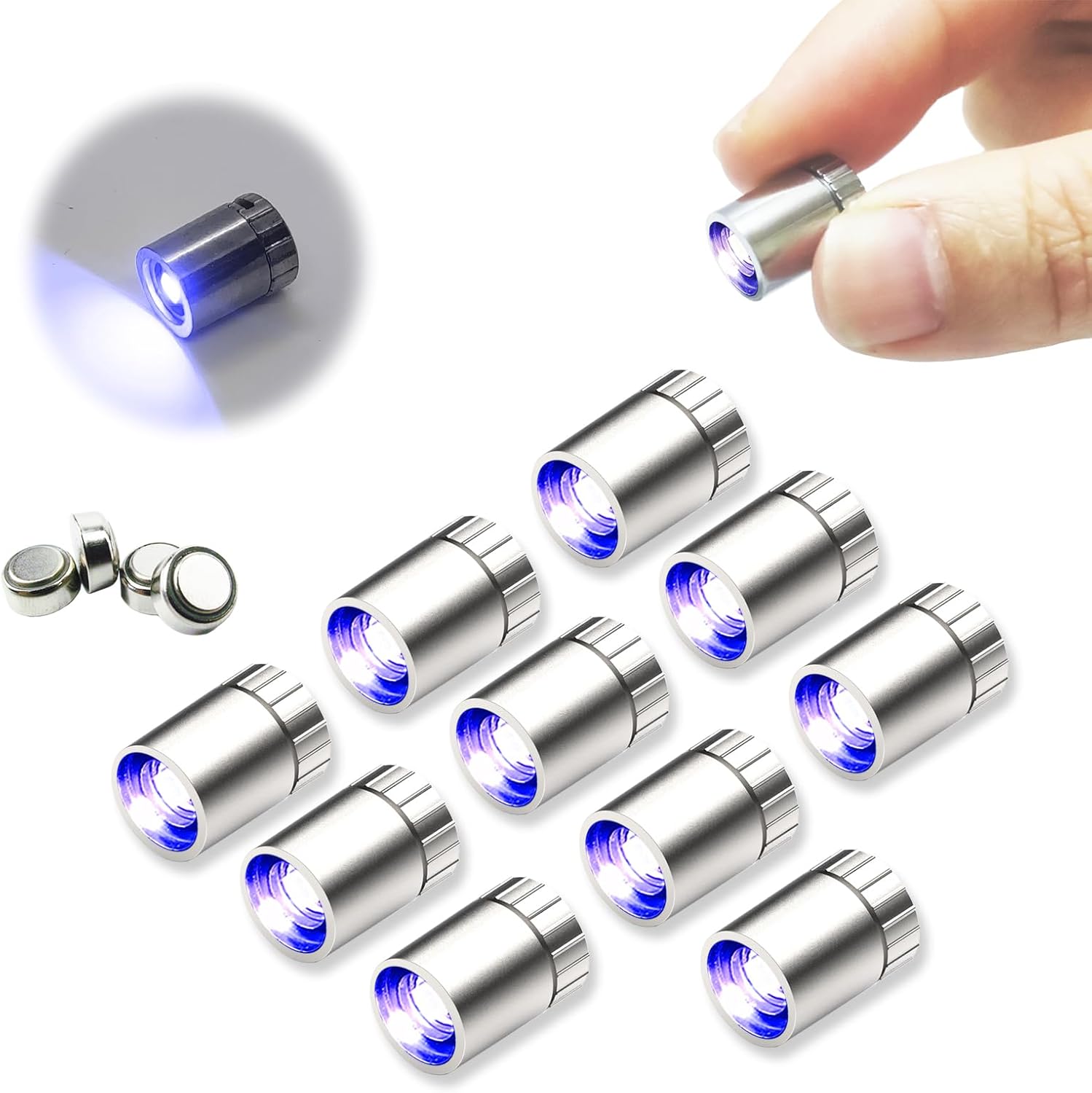 10 pcs Miniature Led Lights for Hand Craft/DIY, Dollhouse Light, Battery Powered - 10 Pack (Red)