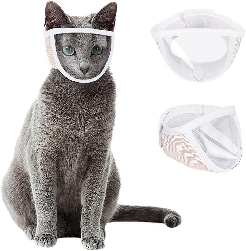 Cat Muzzle for Grooming, Transparent Cat Mouth Muzzle for Nail Trimming