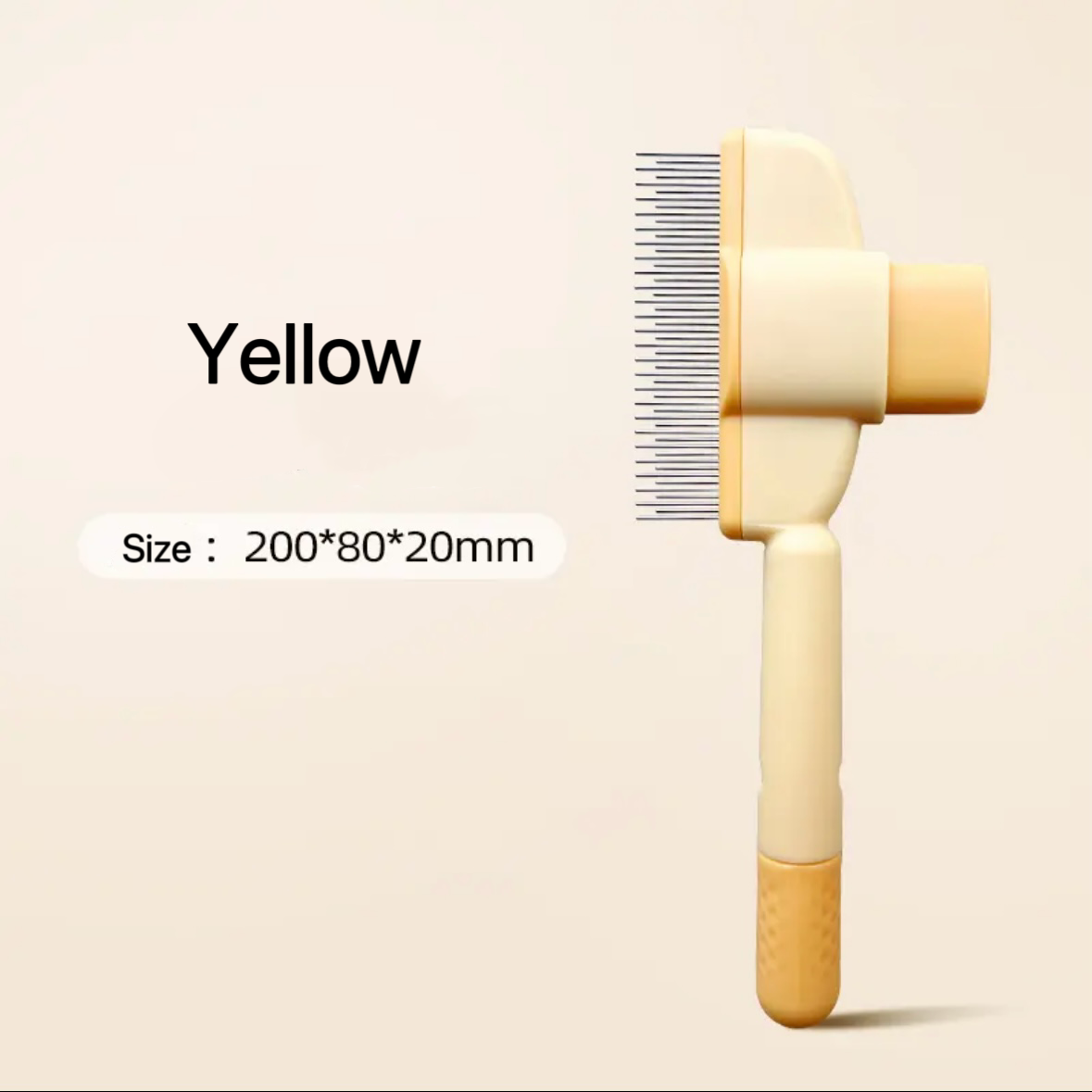 Cat Brush with Release Button, Built-in Stainless Steel