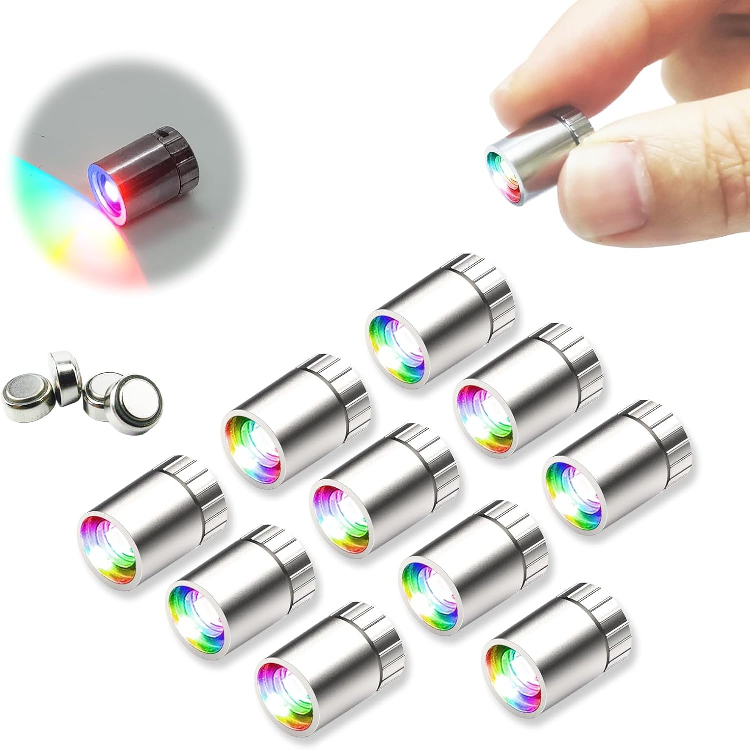 10 pcs Miniature Led Lights for Hand Craft/DIY, Dollhouse Light, Battery Powered - 10 Pack (Red)