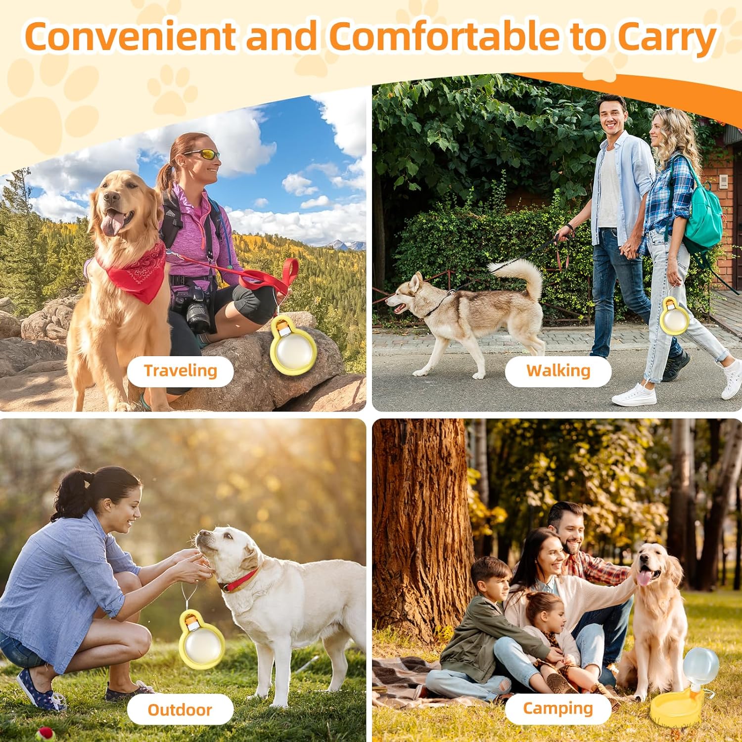 Dog Water Bottle, 19oz Portable Foldable