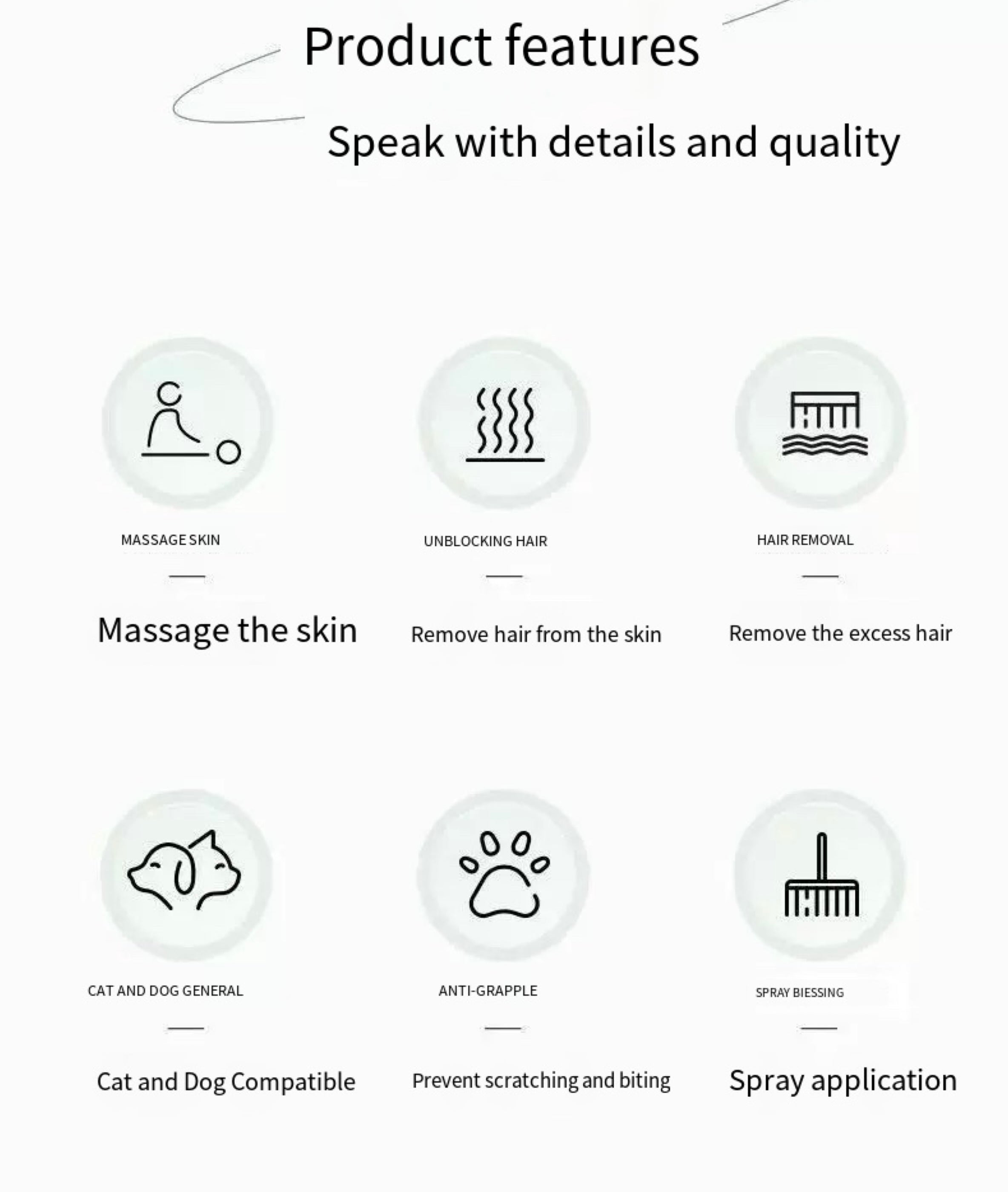 Spray grooming gloves for cat