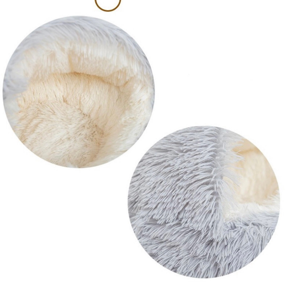 Calming Round Dog Beds &Cat Cave Bed with Hooded Cover