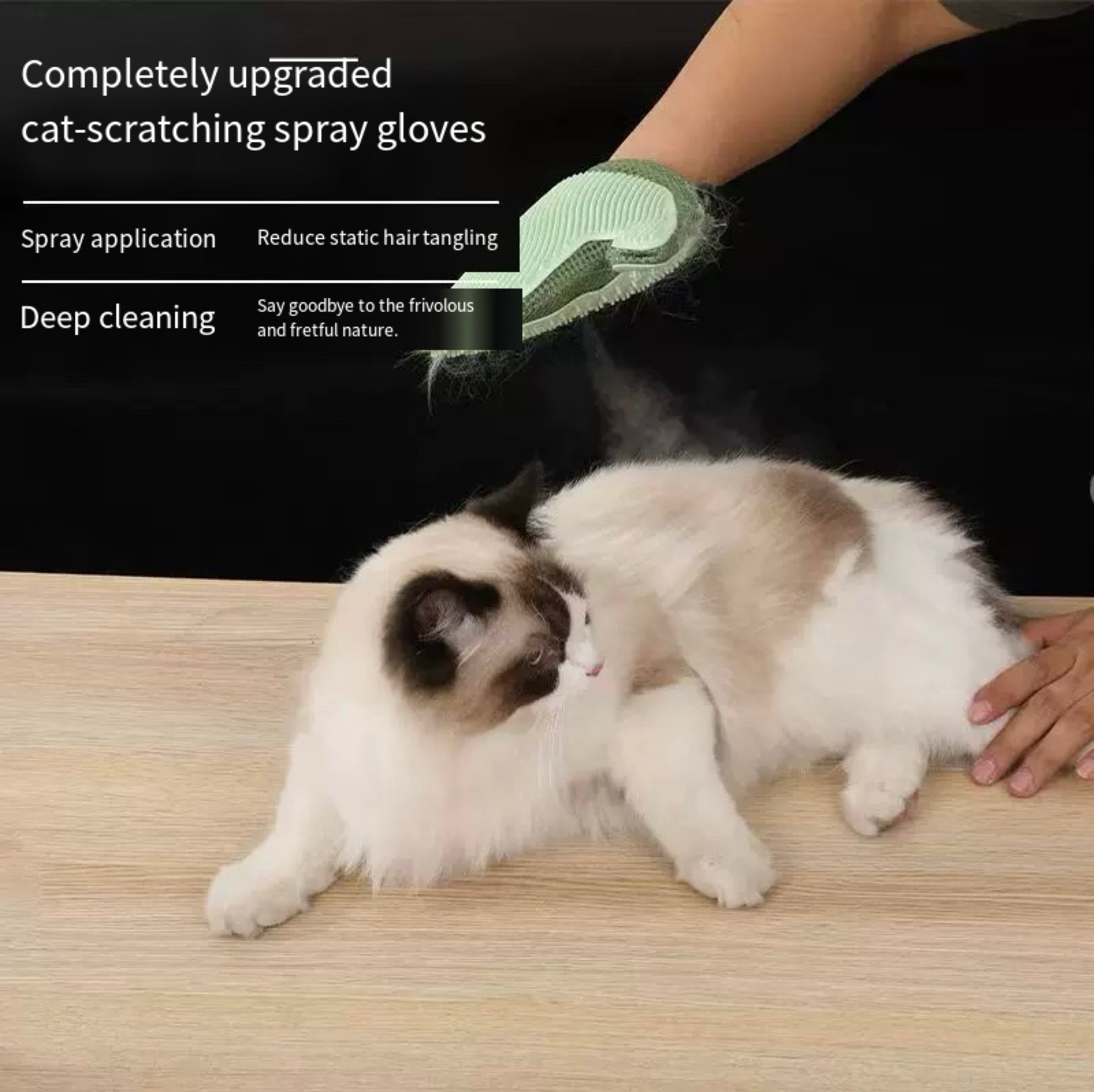 Spray grooming gloves for cat