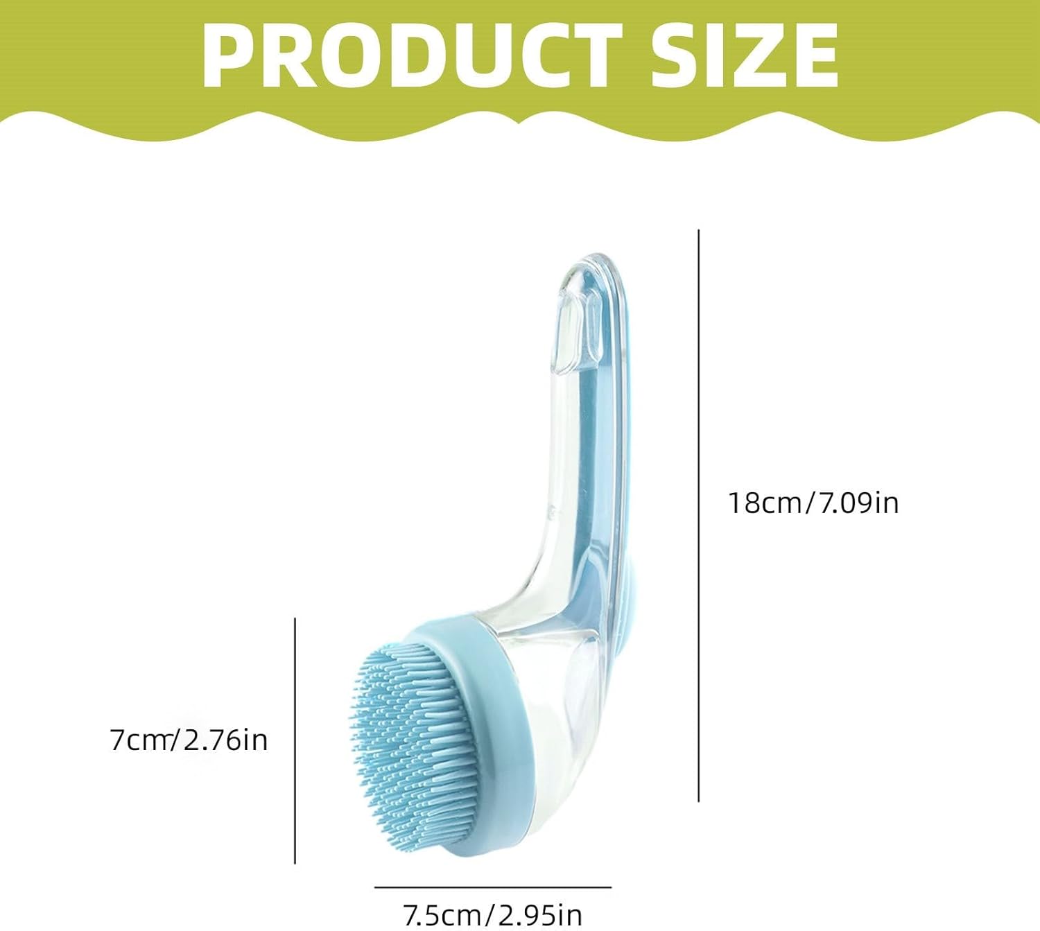 Pet Body Brush Back Scrubber  Long Handle Liquid Shower