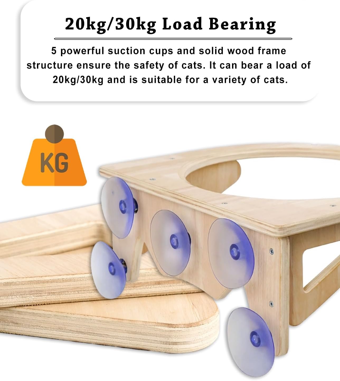 Acrylic Cat Window Perch for Indoor Cats, 20kg/30kg Load Bearing Cat Hammock