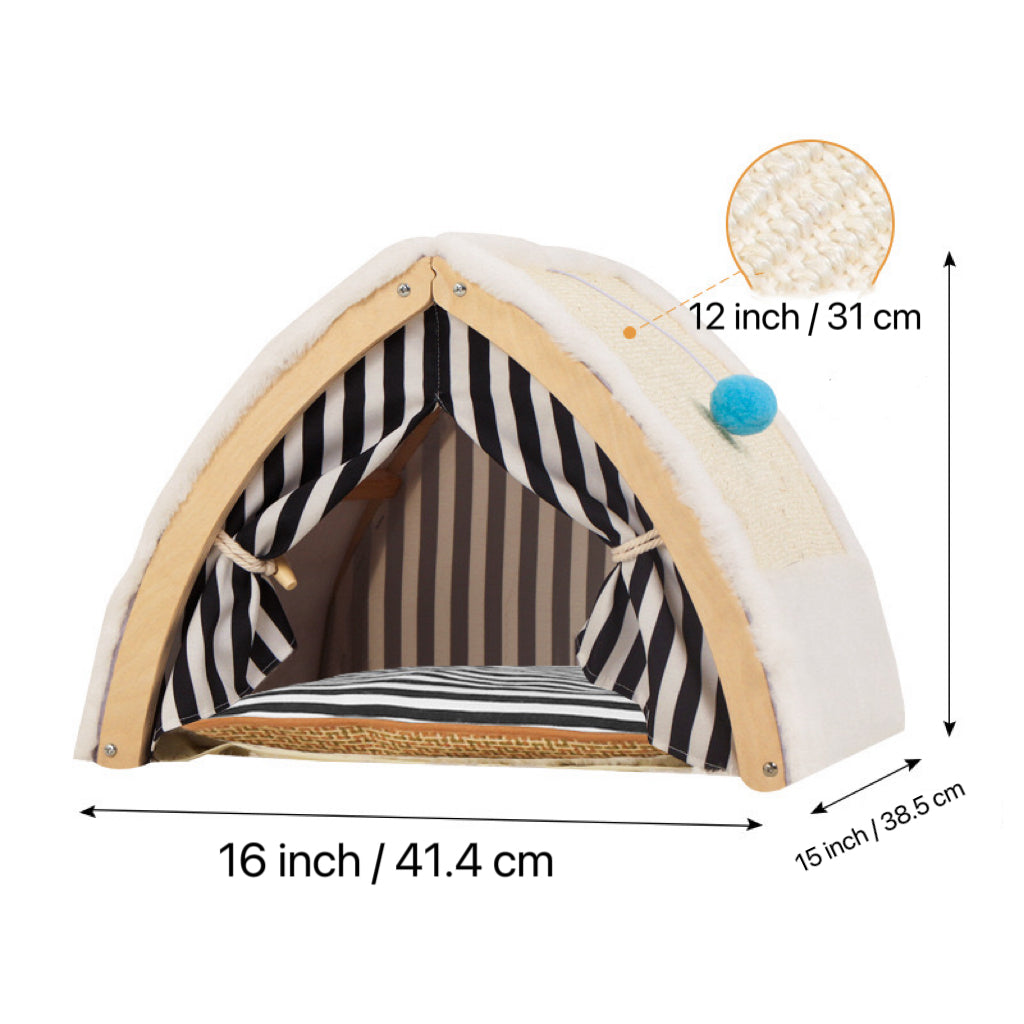 Cat House Tent Shape with Sisal Scratcher
