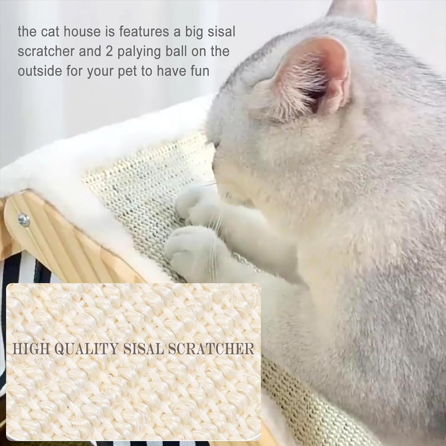 Cat House Tent Shape with Sisal Scratcher