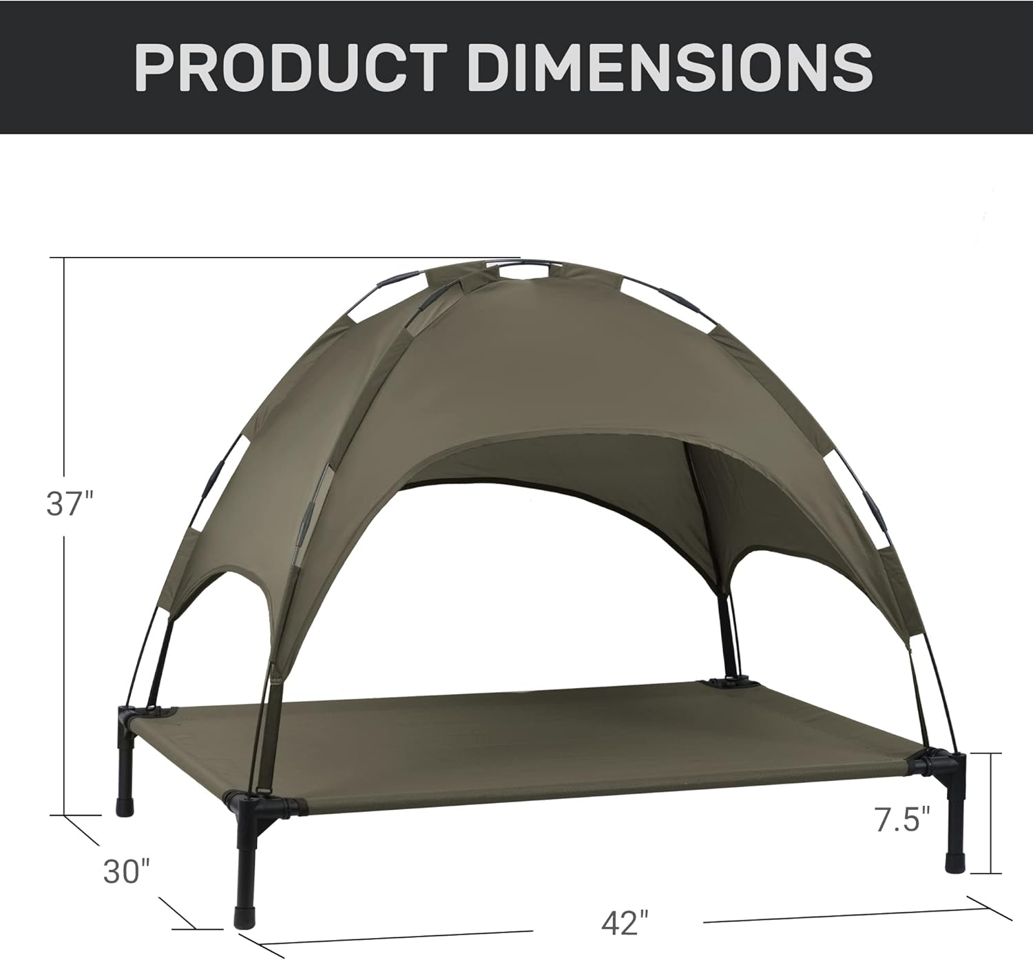 Elevated Dog Bed with Canopy