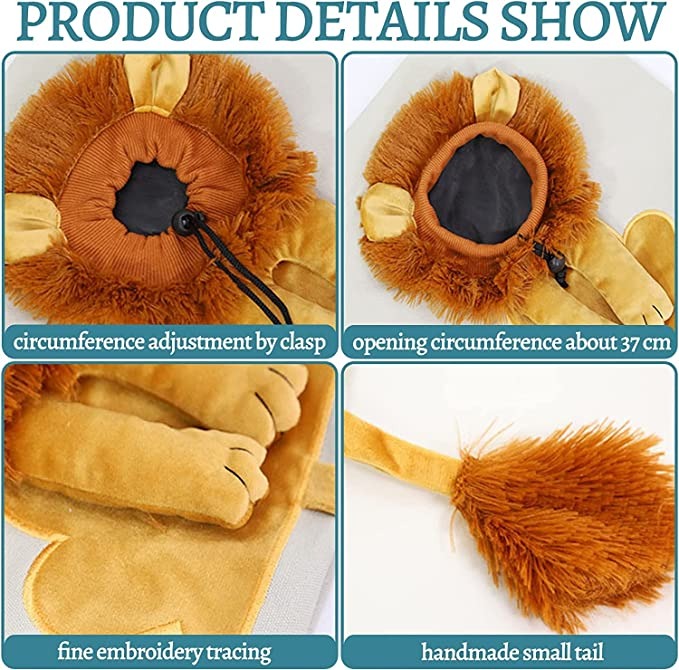 Pawovy Lion-Shaped Pet Shoulder Bag | Breathable Canvas & Adorable Design