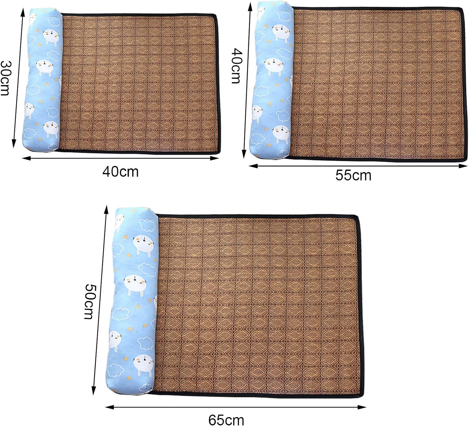 Pet Cooling Mat Dog Self Cooling Mat Pet Non-Slip Blanket Rattan Weaving Mat