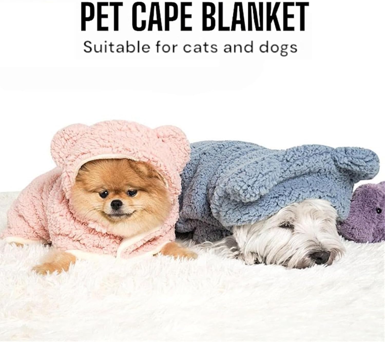 Pet Cape Blanket, Warm Winter Blanket Cape for Dogs and Cats
