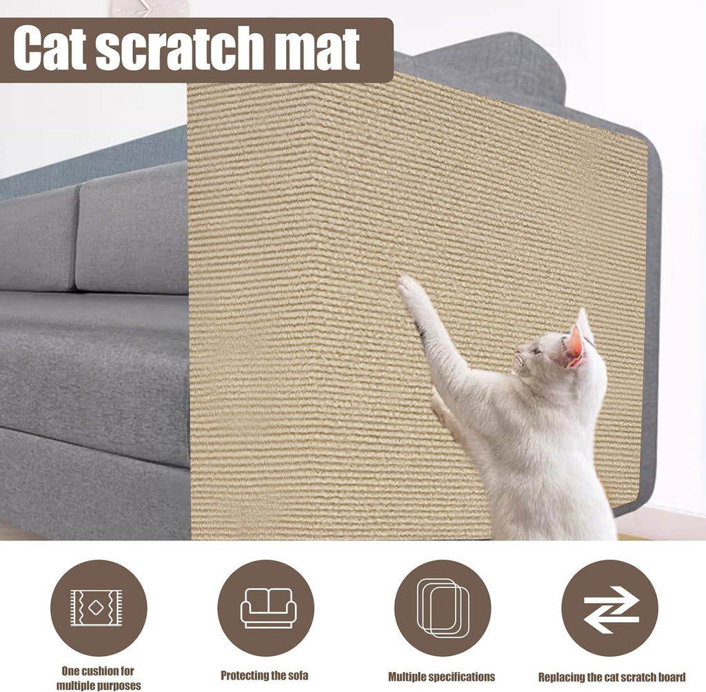 Cat Scratch Mats 23.6”x11.8”, Trimmable Cat Scratching Post