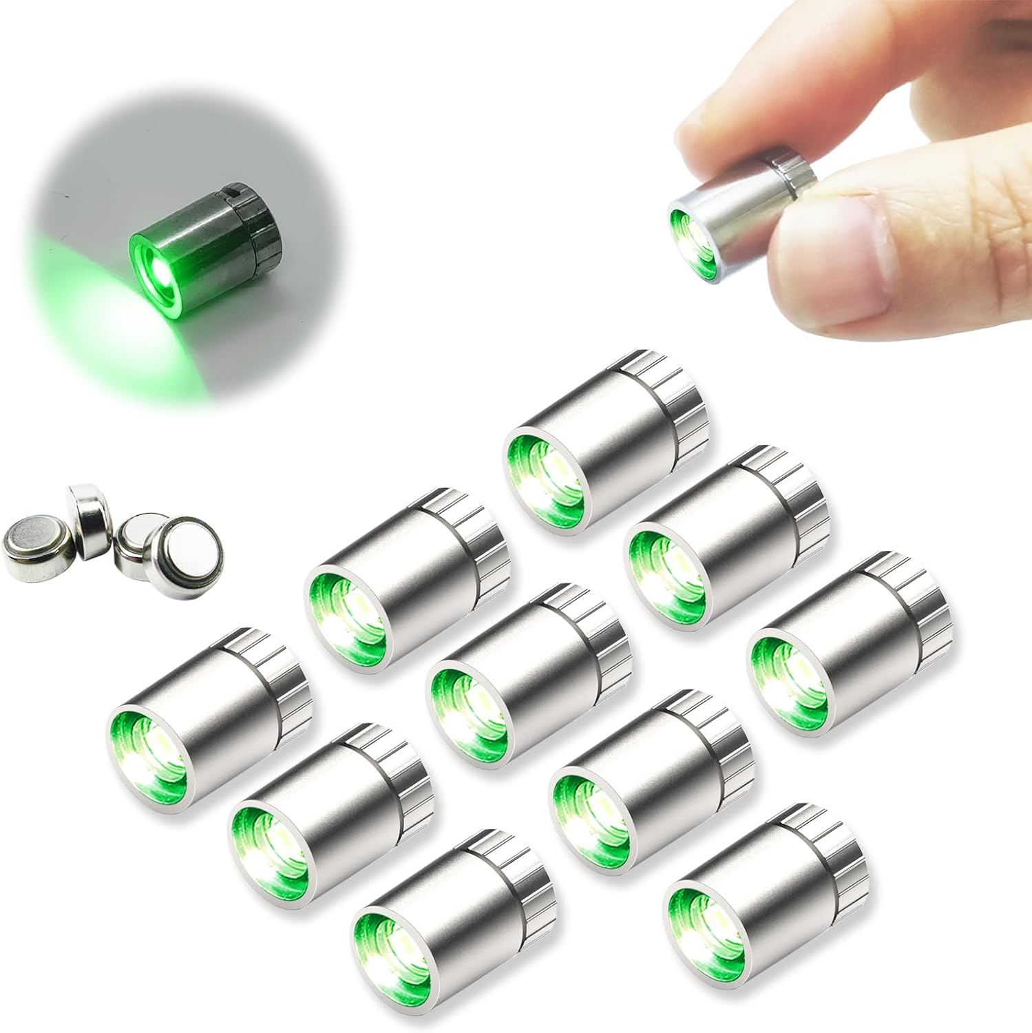 10 pcs Miniature Led Lights for Hand Craft/DIY, Dollhouse Light, Battery Powered - 10 Pack (Red)