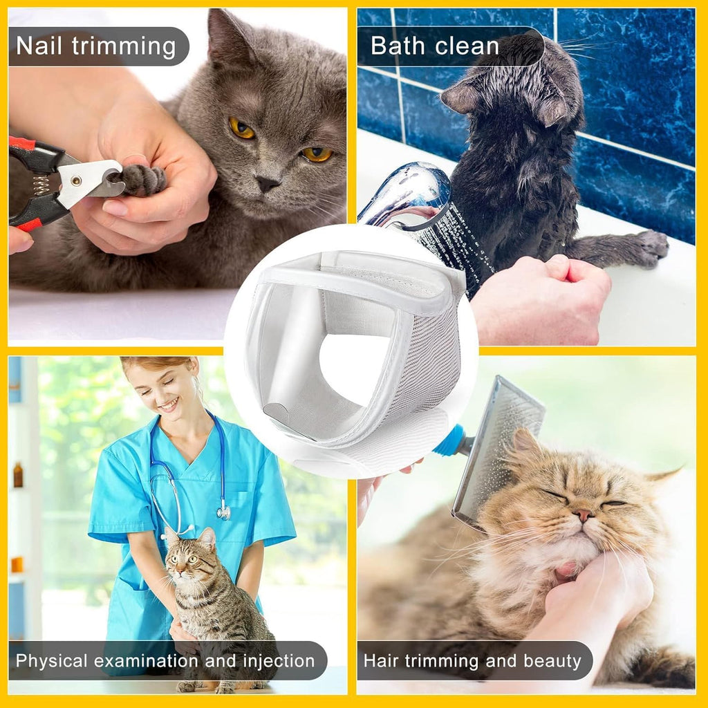 Cat Muzzle for Grooming, Transparent Cat Mouth Muzzle for Nail Trimming