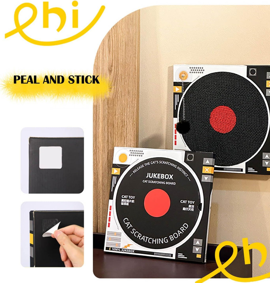 Record Player Cat Scratcher - Cardboard Cat Scratch Pad Cat Dj Scratching Board