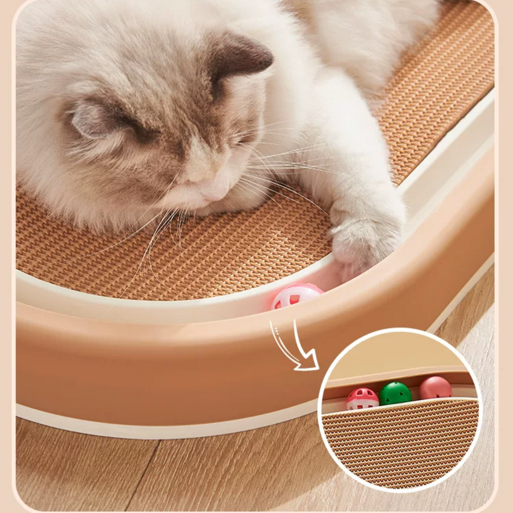 Scratch and Spin Cat Scratcher Pad with Interactive Spinning Balls for Active Play