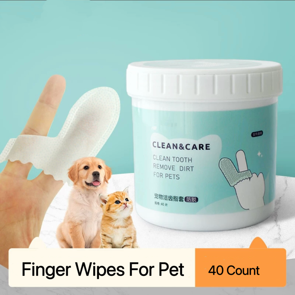 Finger Wipes  for Dogs & Cats Comfy Finger Design | 40 Count Pack