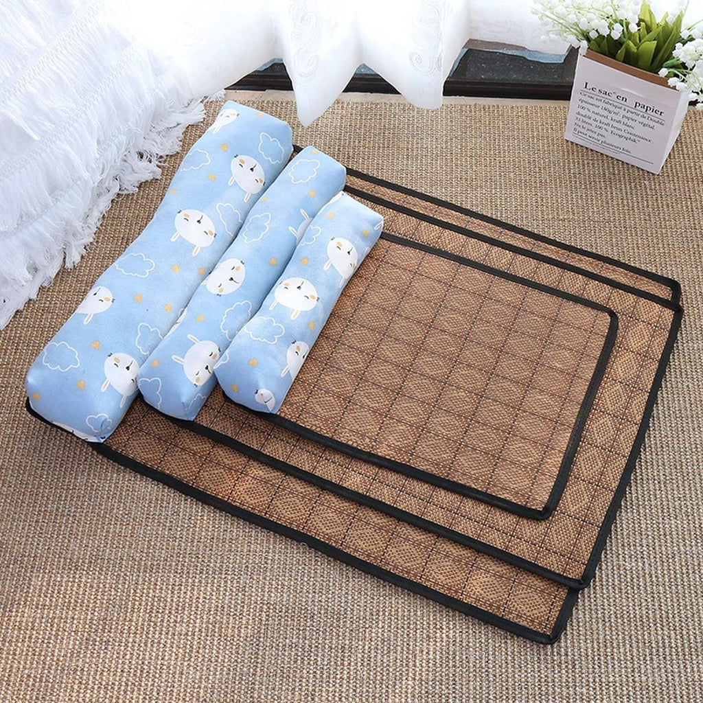 Pet Cooling Mat Dog Self Cooling Mat Pet Non-Slip Blanket Rattan Weaving Mat