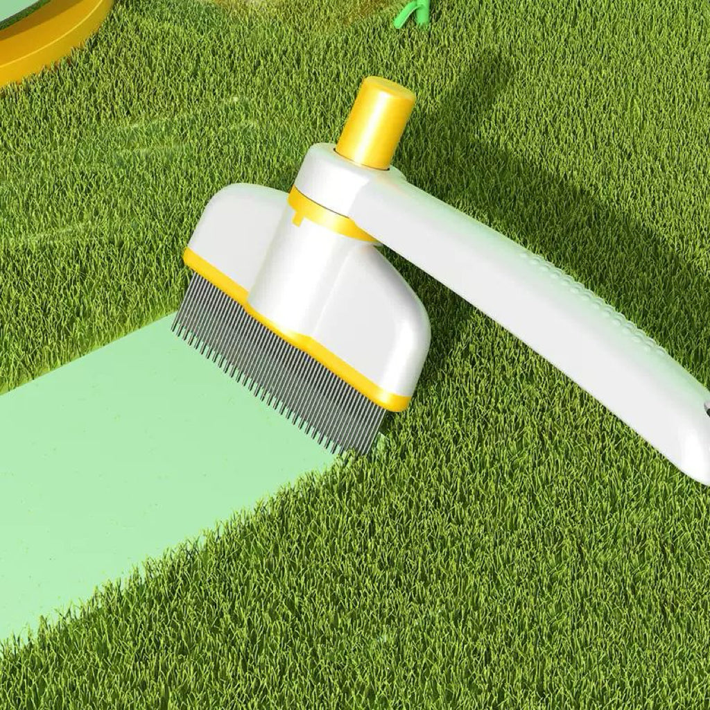 Pet Grooming Comb, Cat Brush with Self Cleaning Slicke