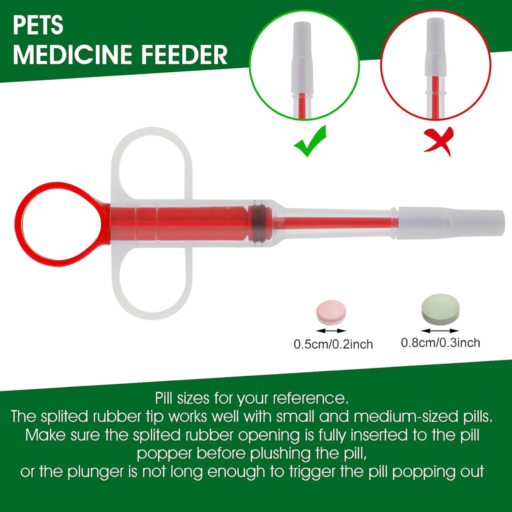 2 Pieces Pet Pill Plunger Popper for Small Cats Dogs