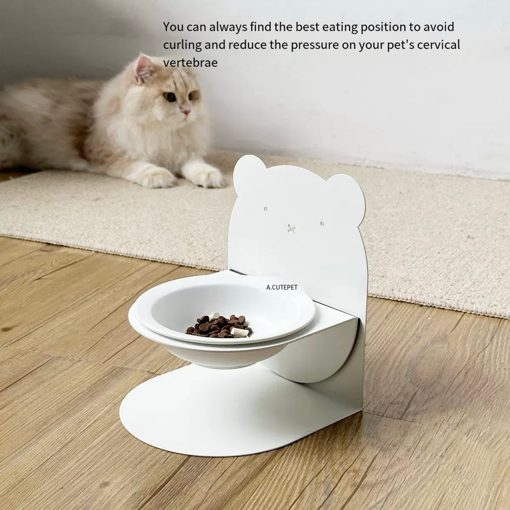 Adjustable ceramic bowl for cat