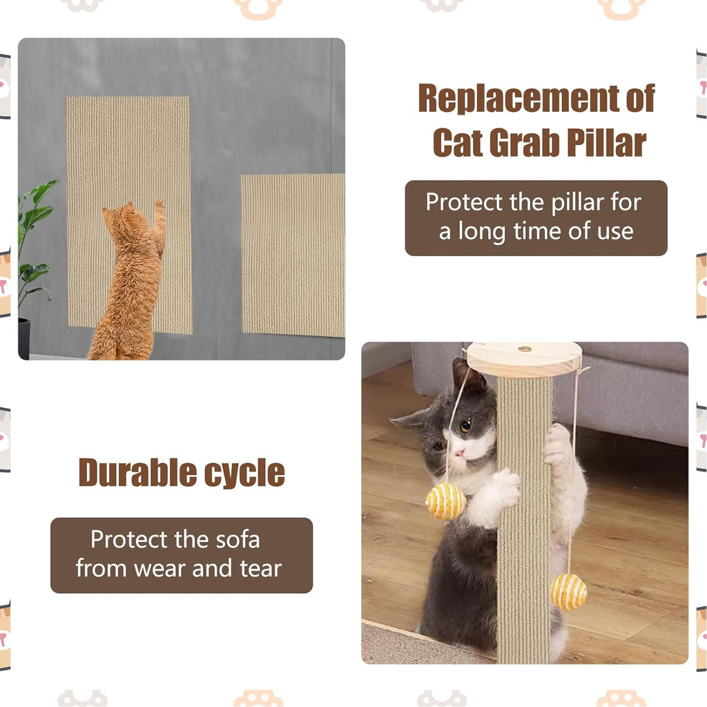 Cat Scratch Mats 23.6”x11.8”, Trimmable Cat Scratching Post