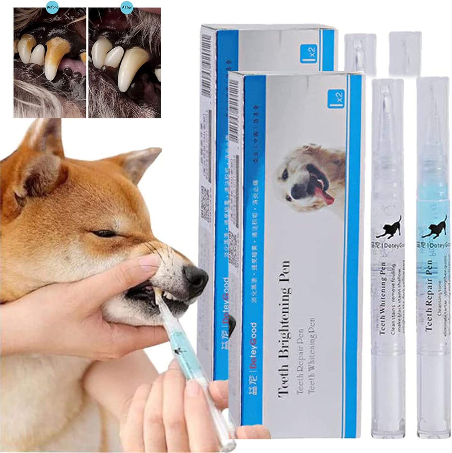Cat & Dog  Teeth Repairing Kit, Pet Teeth Cleaning Pen for Dental Care,