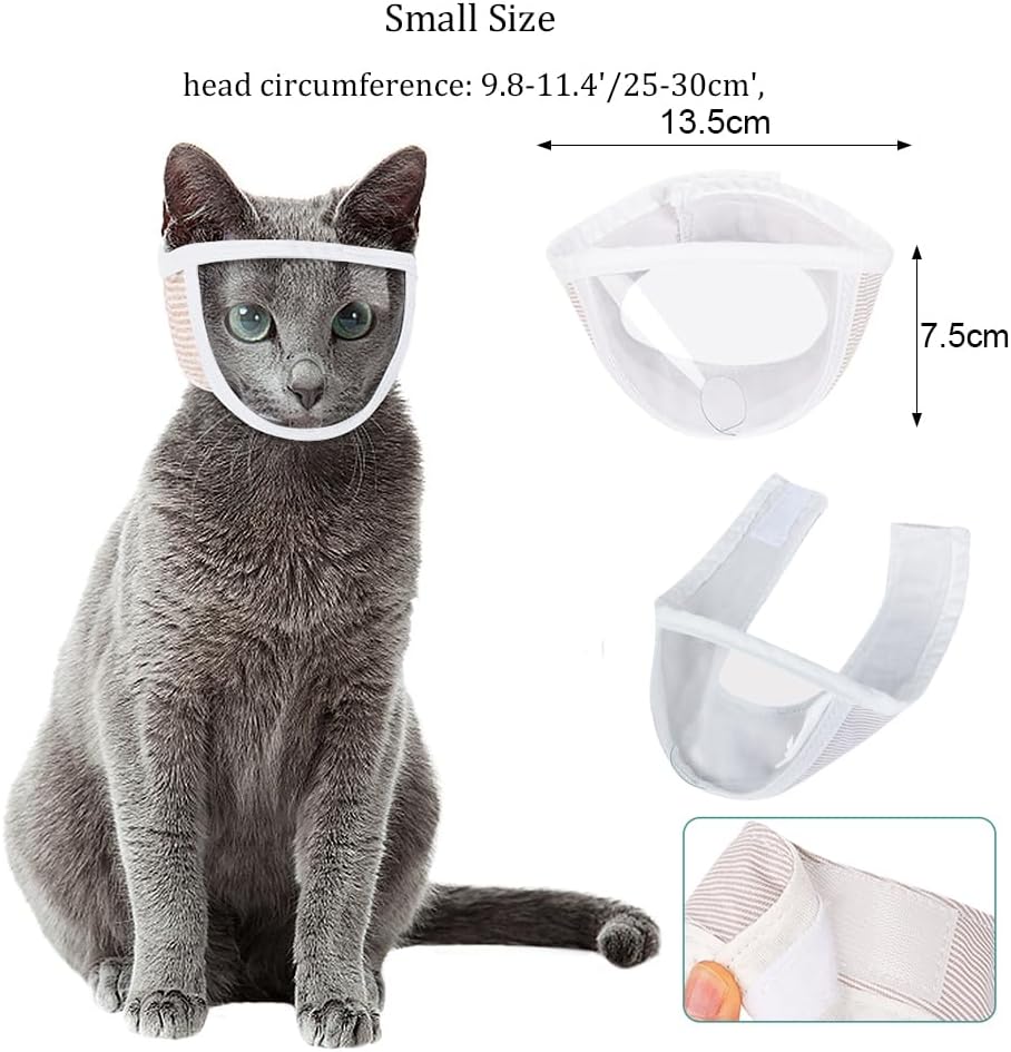 Cat Muzzle for Grooming, Transparent Cat Mouth Muzzle for Nail Trimming