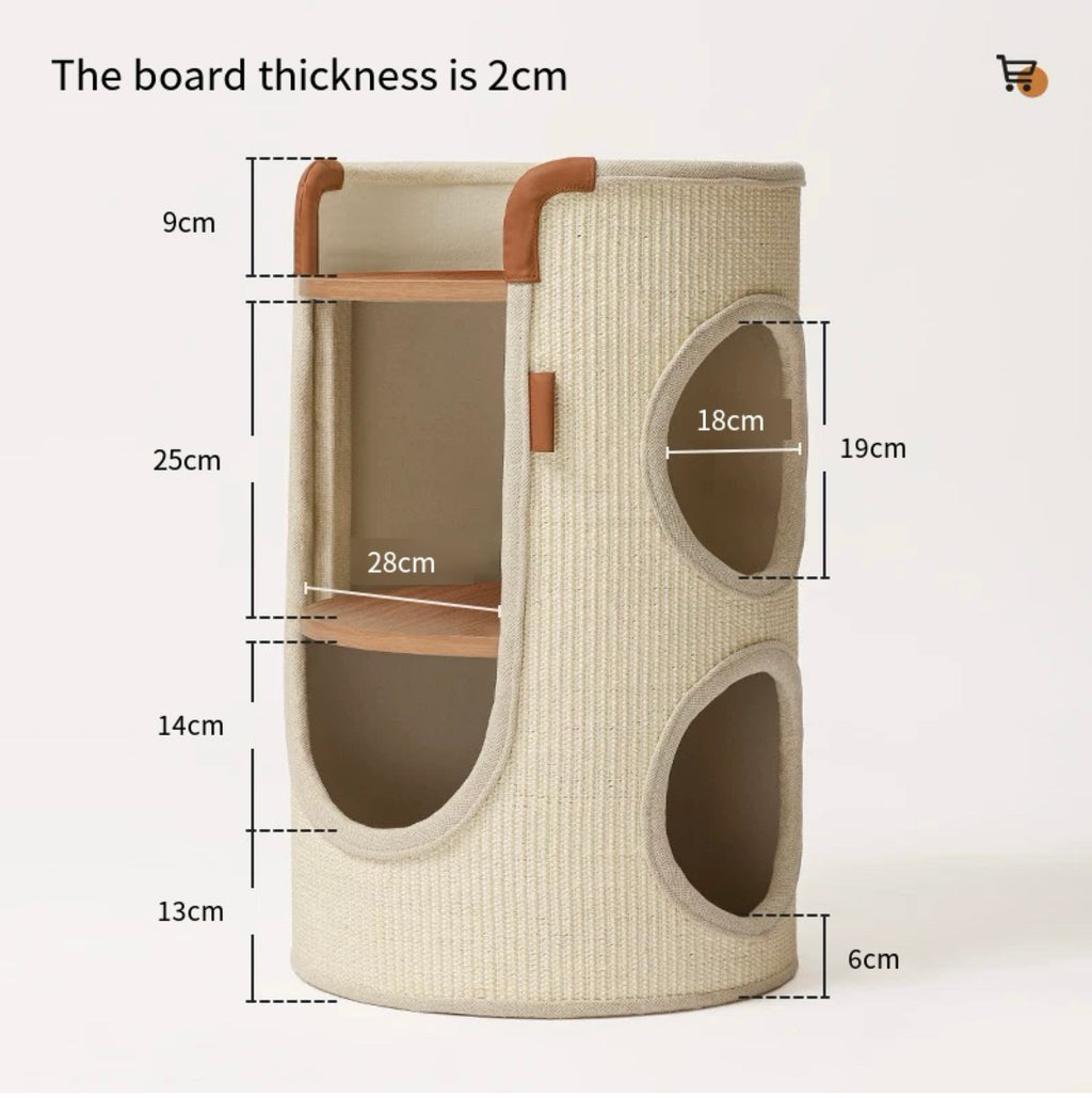 Sisal Bucket Cat Scratching Board – 2-in-1 Round Bed & Furniture Protector