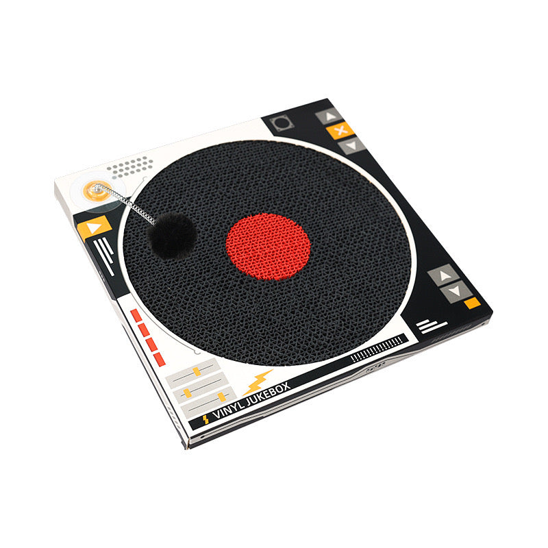 Record Player Cat Scratcher - Cardboard Cat Scratch Pad Cat Dj Scratching Board