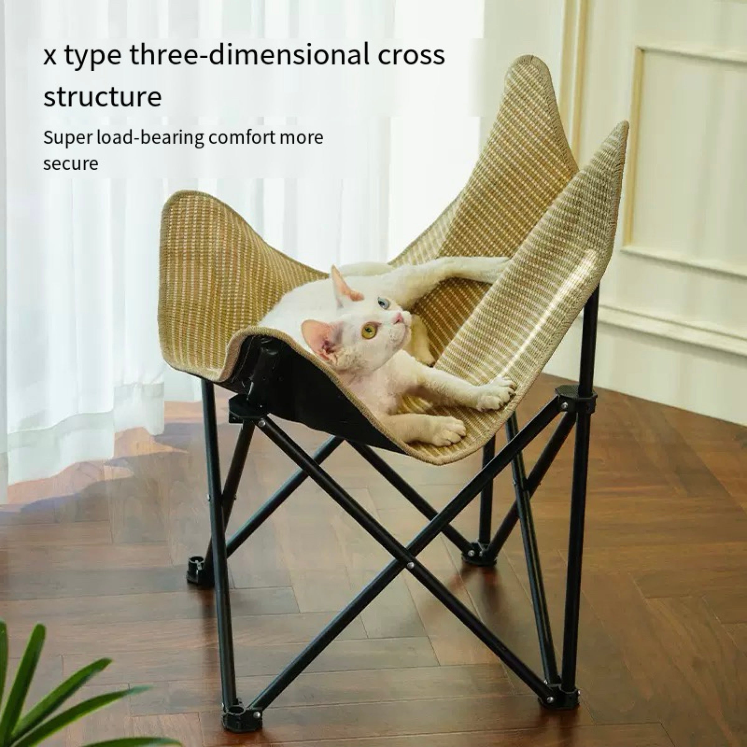 Foldable sisal chair for cat & human