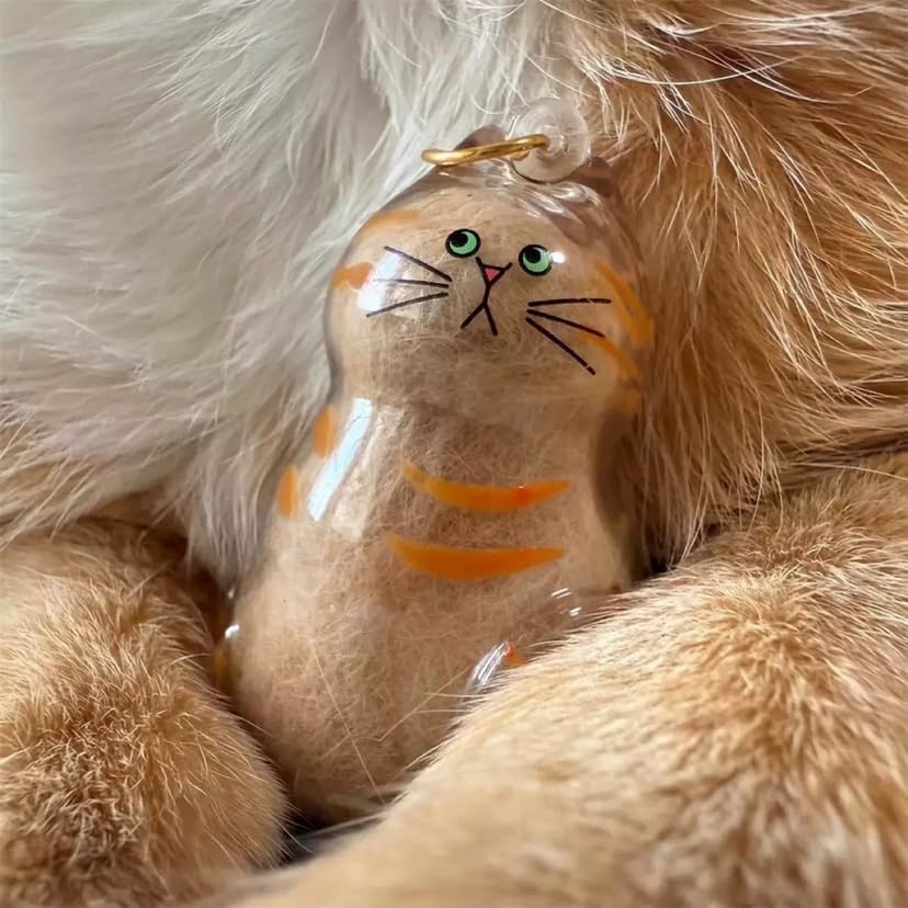 Custom Cat Hair Keychain – Personalized Pet Fur Keepsake Memorial Gift