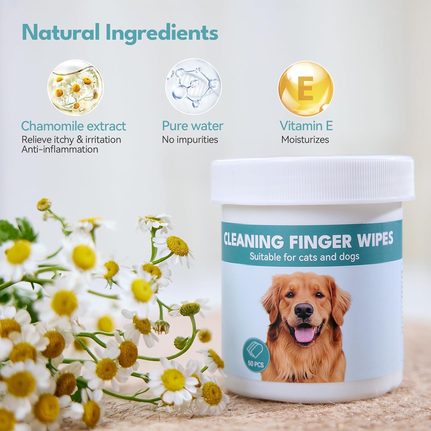 Finger Wipes  for Dogs & Cats Comfy Finger Design | 40 Count Pack