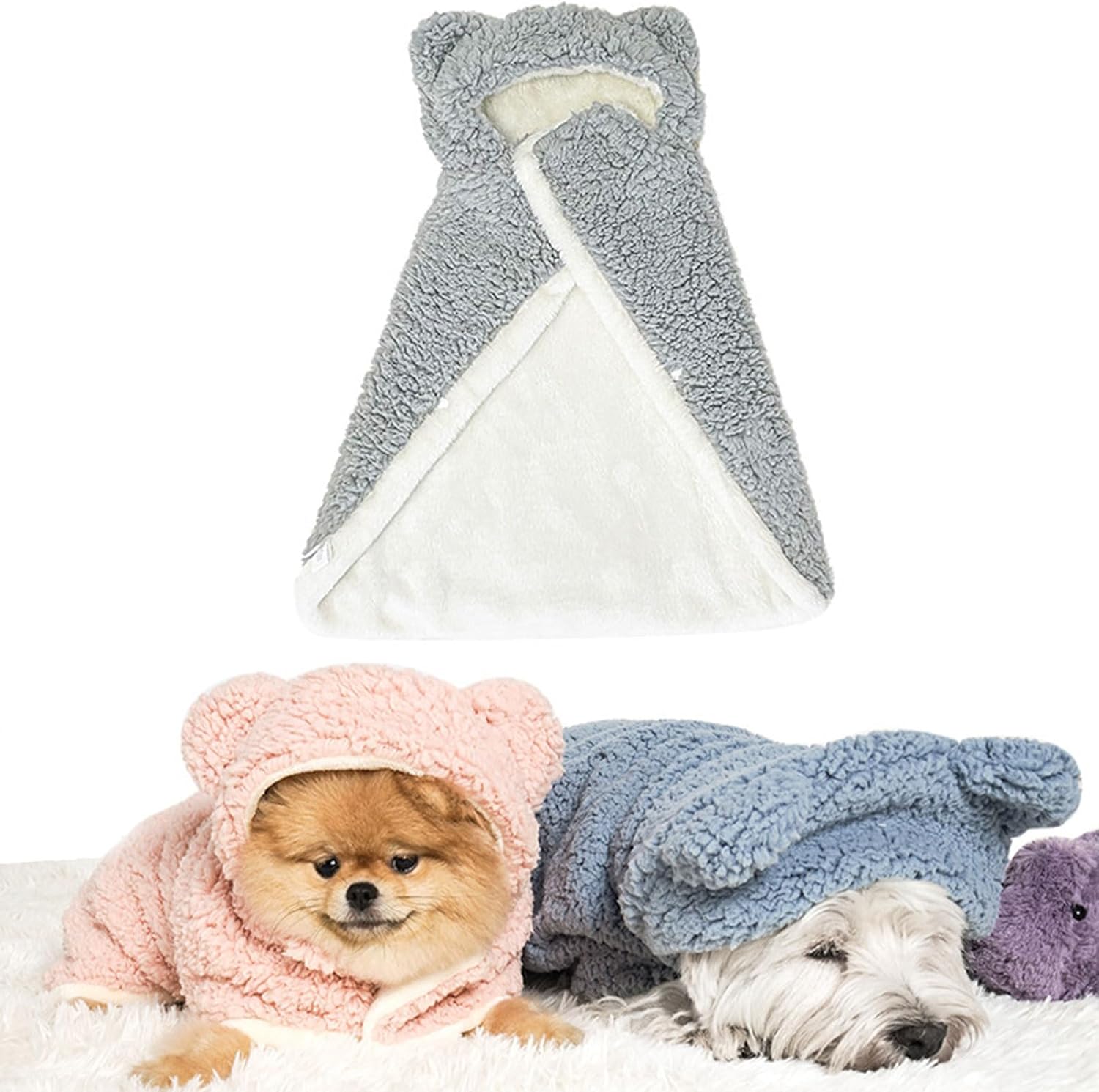 Pet Cape Blanket, Warm Winter Blanket Cape for Dogs and Cats