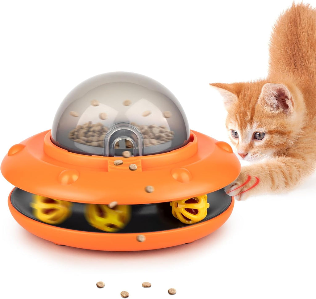 Interactive Cat Slow Feeder, 2-in-1 Intelligent Sensing Cat Automatic Food Dispenser