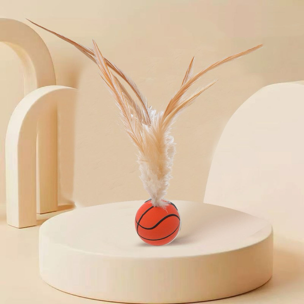 Cat Feather Ball Toys Cat Toys for Indoor Cats Bouncy Balls Toys