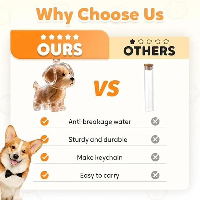 Dog Hair Collector Keychain – Pet Hair Keepsake & Memorial Storage