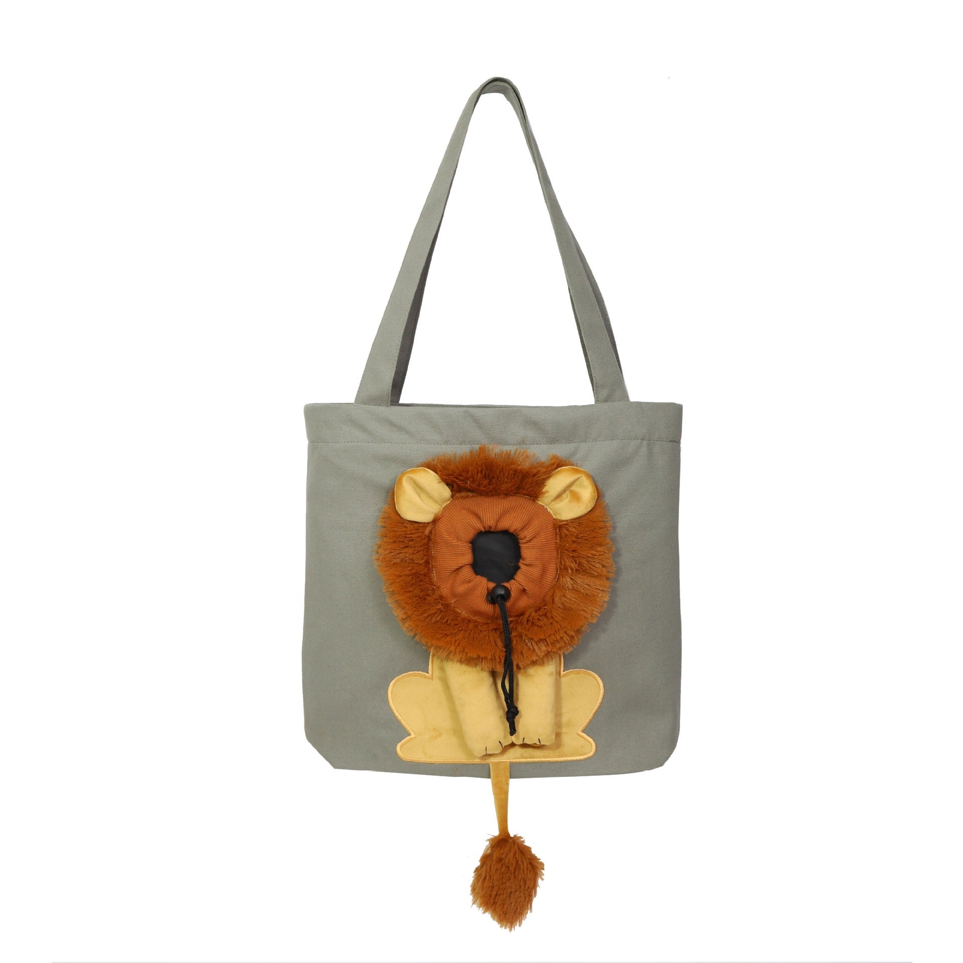 Pawovy Lion-Shaped Pet Shoulder Bag | Breathable Canvas & Adorable Design