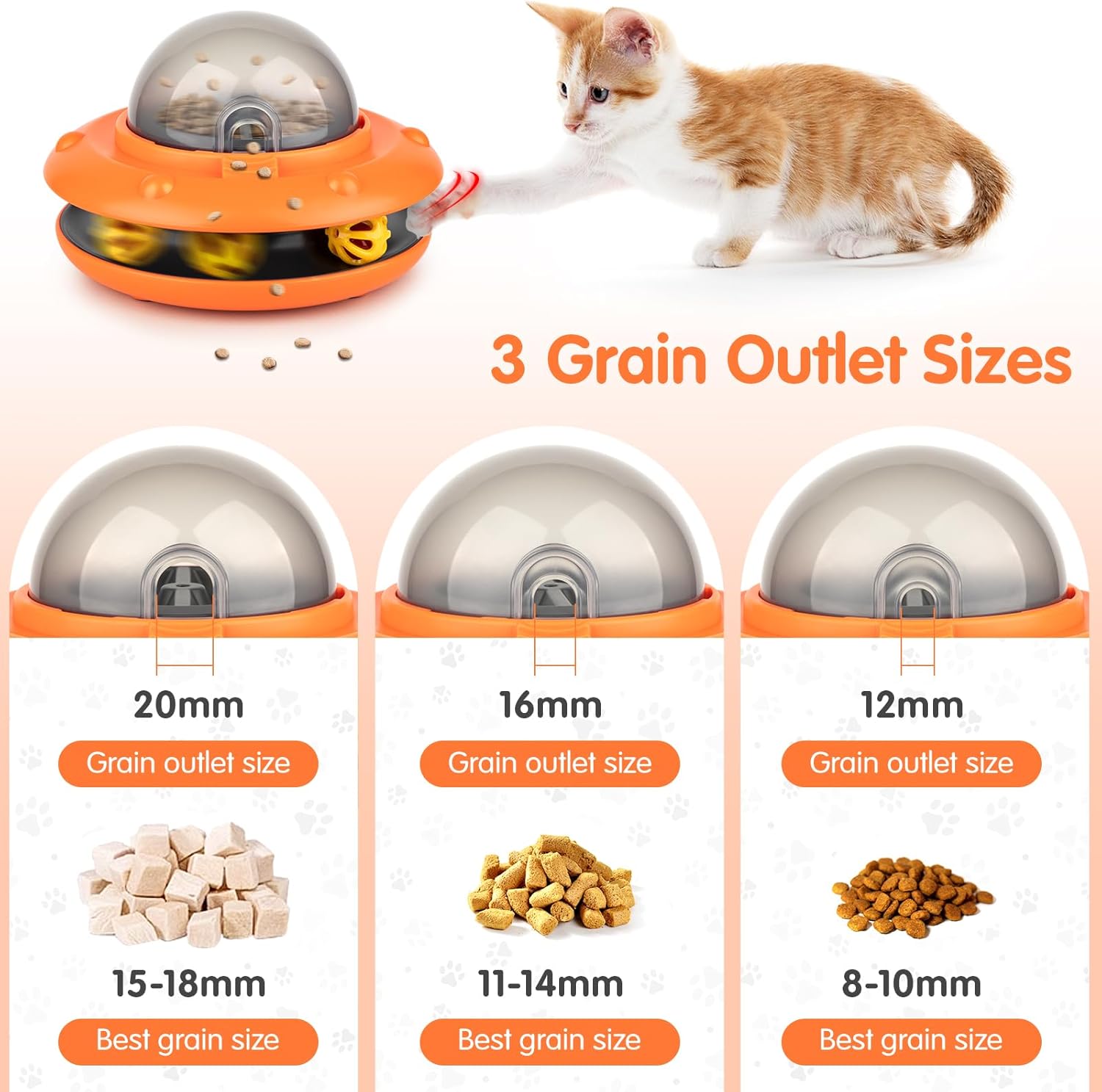 Interactive Cat Slow Feeder, 2-in-1 Intelligent Sensing Cat Automatic Food Dispenser