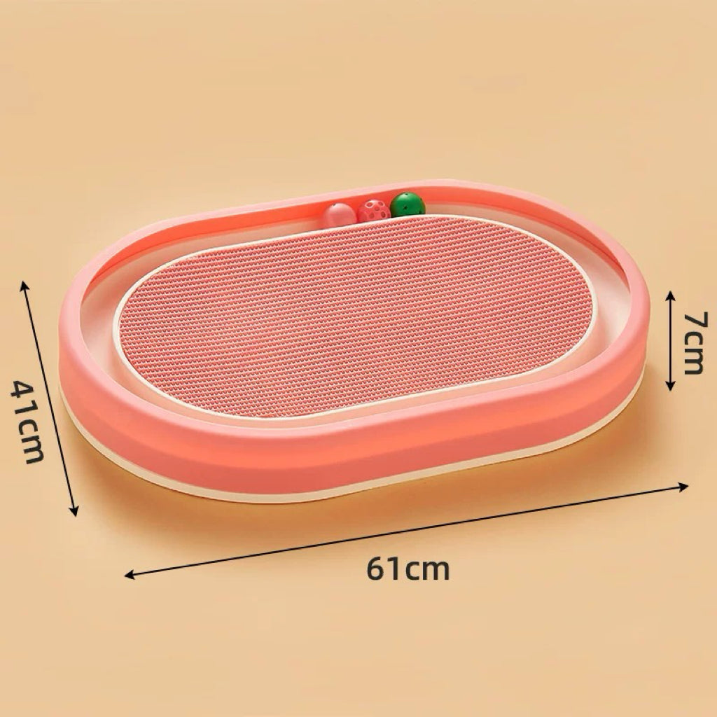 Scratch and Spin Cat Scratcher Pad with Interactive Spinning Balls for Active Play