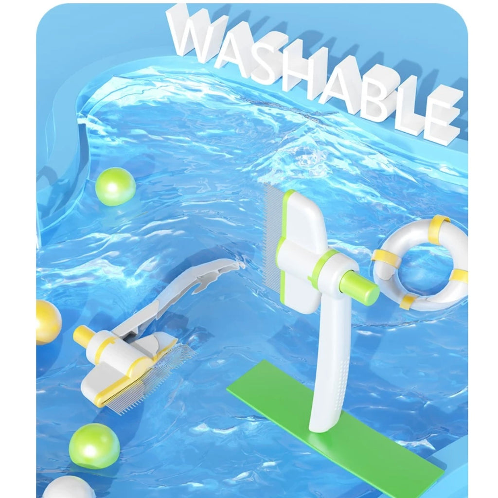 Pet Grooming Comb, Cat Brush with Self Cleaning Slicke