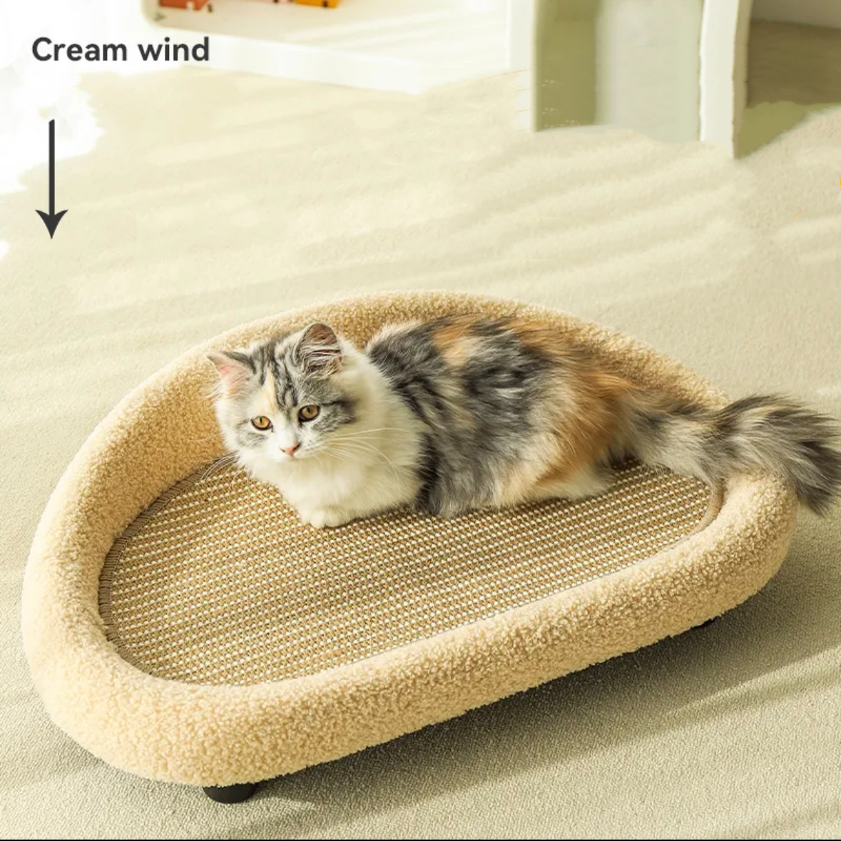 Cat Scratcher Couch Pet Sofa Bed with Non Slip Bottom Linen Fabric