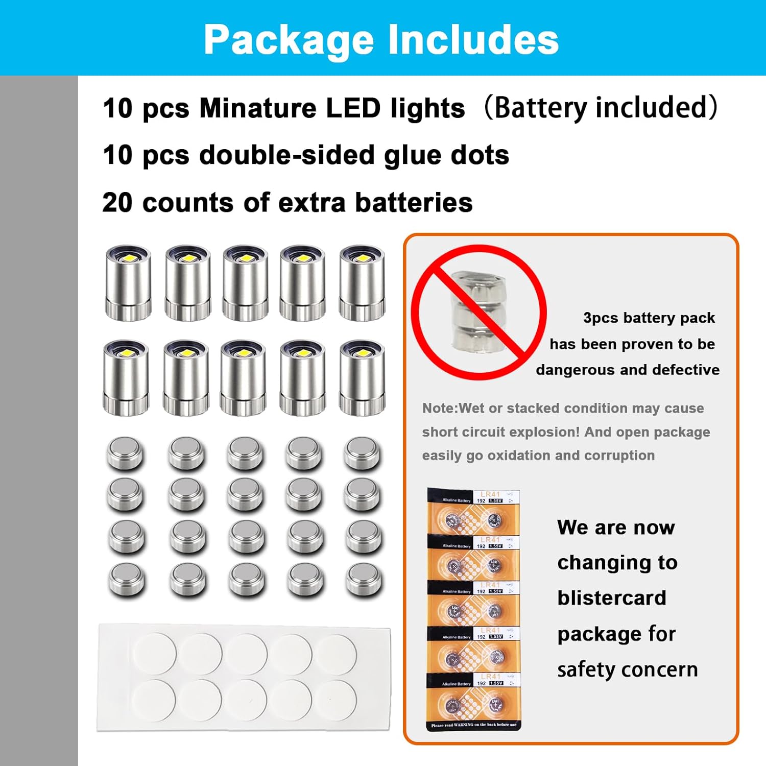 10 pcs Miniature Led Lights for Hand Craft/DIY, Dollhouse Light, Battery Powered - 10 Pack (Red)