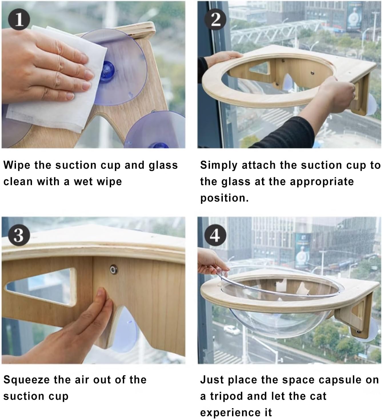 Acrylic Cat Window Perch for Indoor Cats, 20kg/30kg Load Bearing Cat Hammock