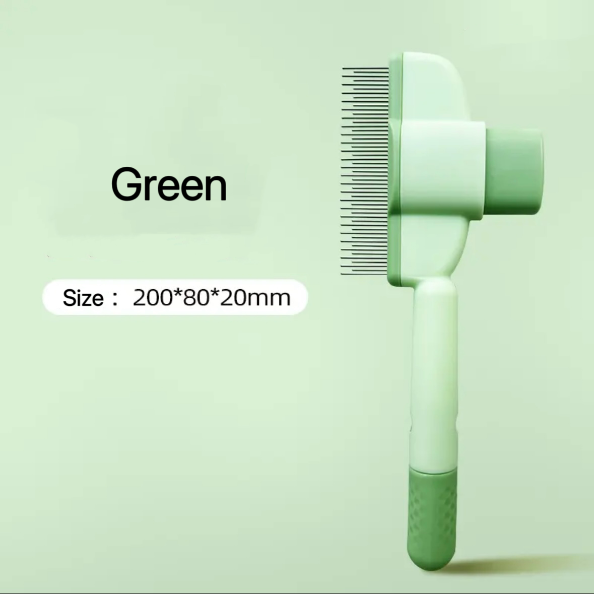 Pet Brush with Release Button, Built-in Stainless Steel
