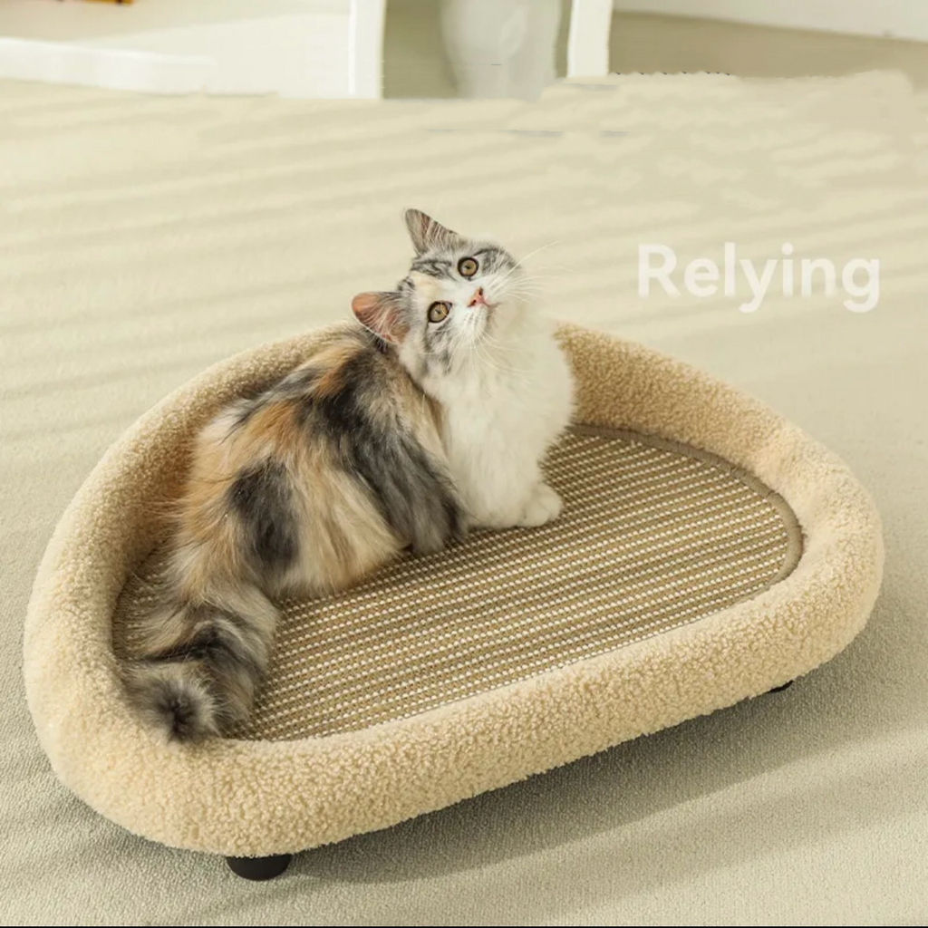 Cat Scratcher Couch Pet Sofa Bed with Non Slip Bottom Linen Fabric
