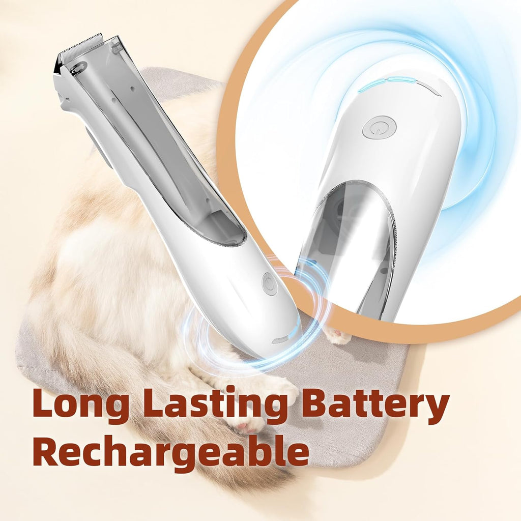 Rechargeable Electric Hair Trimmer with Vacuum Cordless For Pet